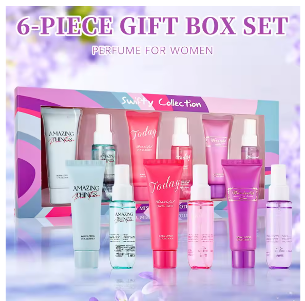 Women's Fragrance Sets 3 Pcs 1.02 fl.oz Body Mist and 3Pcs 1.7 fl.oz Body Lotion 6 Pcs SWIFTY COLLECTION Lotion and Mist Gift