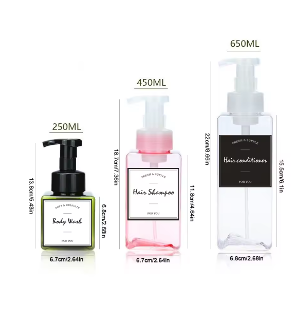 Empty Foaming Soap Dispenser Bathroom Hand Sanitizer Shampoo Body Wash Lotion Refillable Pump Bottle Making Foam Container