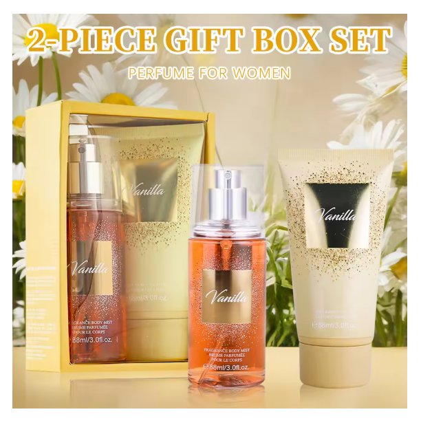 Mist & Lotion Gift Set VANILLA Women's Fragrance Sets 3fl.oz Body Lotion and 3fl.oz Body Mist Gift for Women Long Lasting