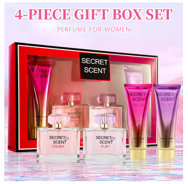 Eau de Parfum Spray and Body Lotion Gift Set Women's Fragrance Sets 2 Pc 3.4fl.oz EDP Spray and 2 Pc 4.1fl.oz Body Lotion SECRET