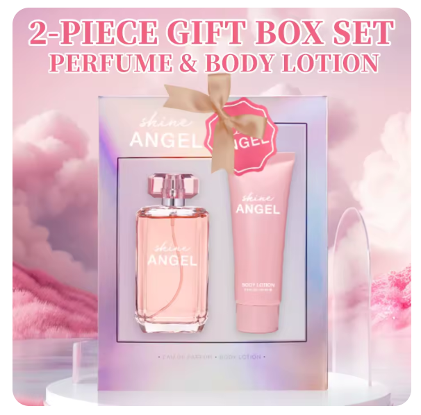 Eau de Parfum Spray and Body Lotion Gift Set Women's Fragrance Sets 3.4 Oz EDP Spray 2.8 Oz Body Cream Shine Angel 2 Pcs Gifts