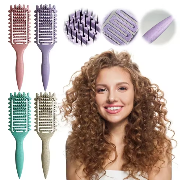 3 in 1 Curl Define Styling Brush Hollow Out Detangling Hair Brush Tangled Hair Comb Shaping Defining Curls Barber Styling Tools