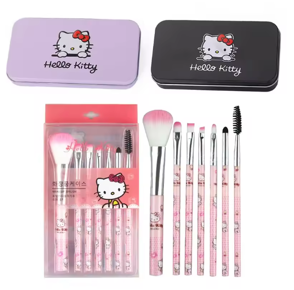 Sanrio Makeup Brush Set Hello Kitty Eyeshadow Foundation Blush Brush Women Cosmetic Beauty Tools Kit Girl Birthday Gift with Box