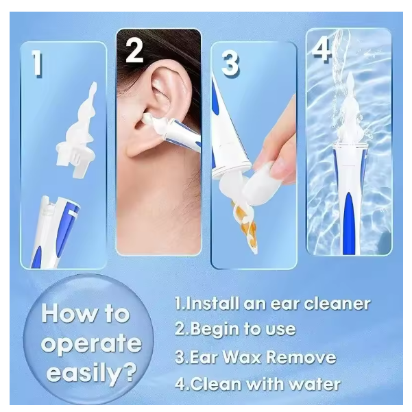 Ear Wax Remover Tool Ear Cleaner With Soft Silicone 16 Replacement Tips Simply To Grab Extract Earwax