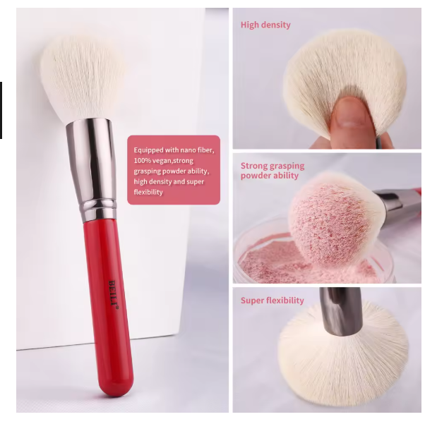 BEILI Red Natural Makeup Brushes Set 11-30pcs Foundation Blending Powder Blush Eyebrow Professional Eyeshadow brochas maquillaje