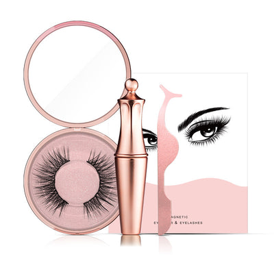 Natural Long Lasting Magnetic Liquid Eyeliner & Magnetic False Eyelashes & Tweezer Set Make up Set